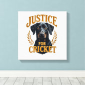 Gerechtigkeit Für Cricket Vintage-Hunderedenkmal-T Leinwanddruck (Insitu (Holzboden))