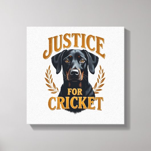 Gerechtigkeit Für Cricket Vintage-Hunderedenkmal-T Leinwanddruck (Vorderseite)