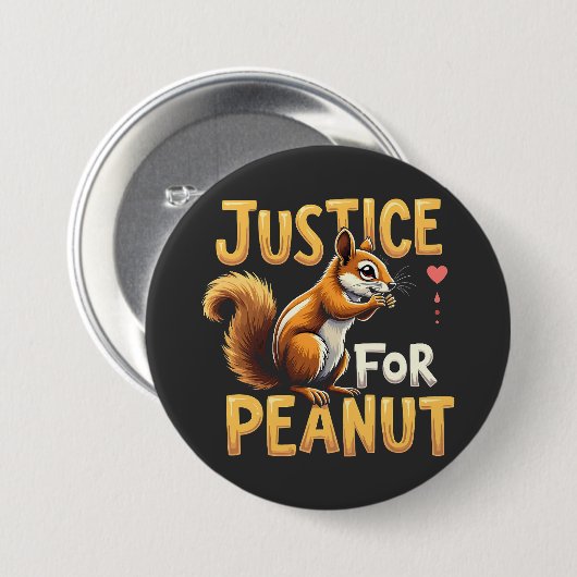 Gerechtigkeit für Erdnuss Das Eichhörnchen P’nut P Button (Vorne & Hinten)