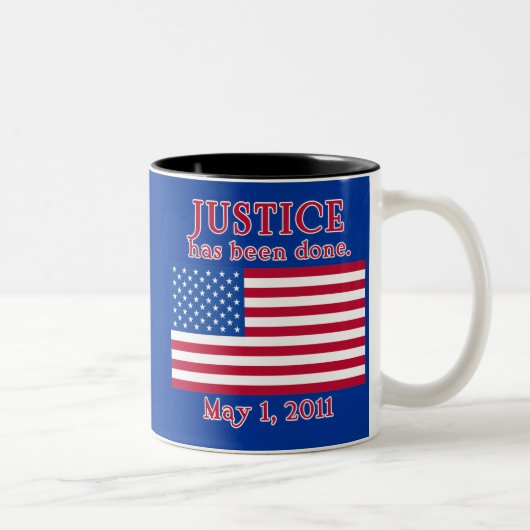 GERECHTIGKEIT IST GETANES T-Shirt GEWESEN Zweifarbige Tasse (Rechts)