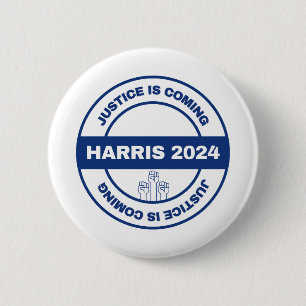 Gerechtigkeit kommt   Kamala harris Walz Election Button