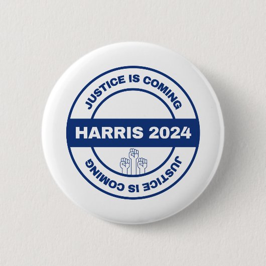 Gerechtigkeit kommt | Kamala harris Walz Election Button (Vorderseite)
