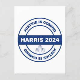 Gerechtigkeit kommt | Kamala harris Walz Election Postkarte