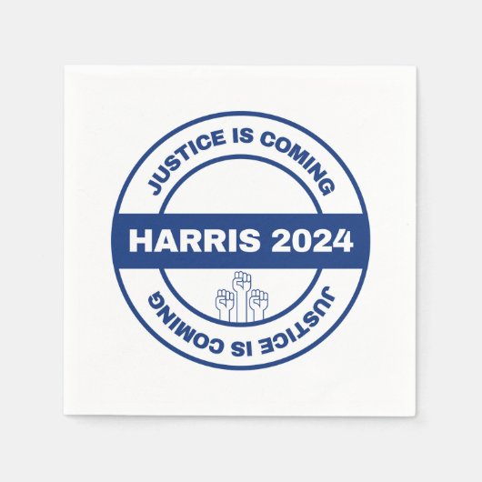 Gerechtigkeit kommt | Kamala harris Walz Election Serviette (Vorderseite)