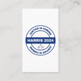 Gerechtigkeit kommt | Kamala harris Walz Election Visitenkarte