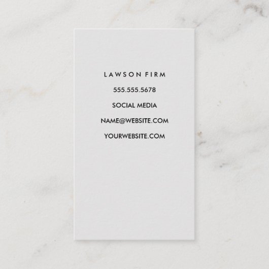 Gerechtigkeit - Schwarzes Marmor Terminkarte (Rückseite)