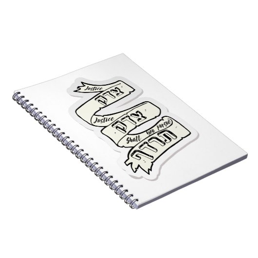 Gerechtigkeit soll Sie verfolgen - Tzedek, Tzedek  Notizblock (Rechte Seite)