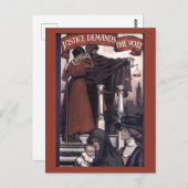 Gerechtigkeit verlangt die Stimme Postkarte (Vorne/Hinten)