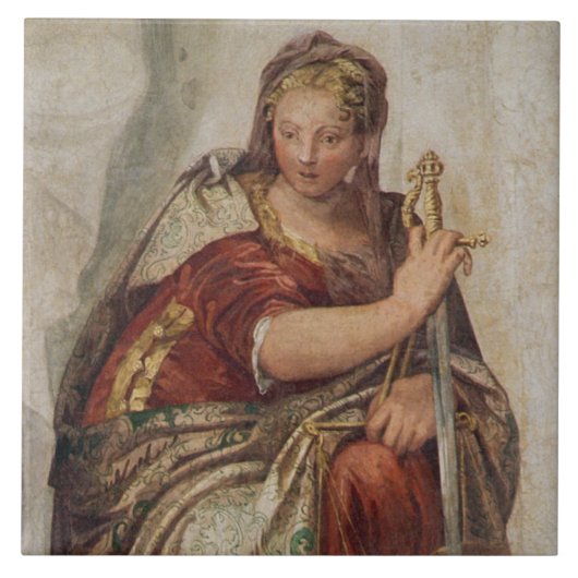 Gerechtigkeit, von den Wänden des Sacristy Fliese (Vorderseite)