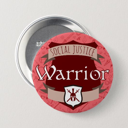 Gerechtigkeits-Klassen-Knopf: Krieger Button (Vorne & Hinten)