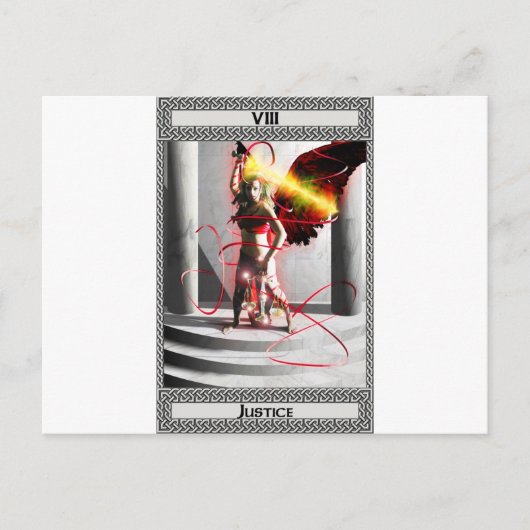 Gerechtigkeits-Tarot-Karten-Kunst Postkarte (Vorderseite)