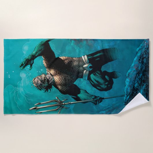Gerechtigkeitsliga #10 Aquaman Drowned Earth Varia Strandtuch (Vorderseite)