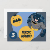 Gerechtigkeitsliga Batman Holiday Bauble Feiertagspostkarte (Vorne/Hinten)