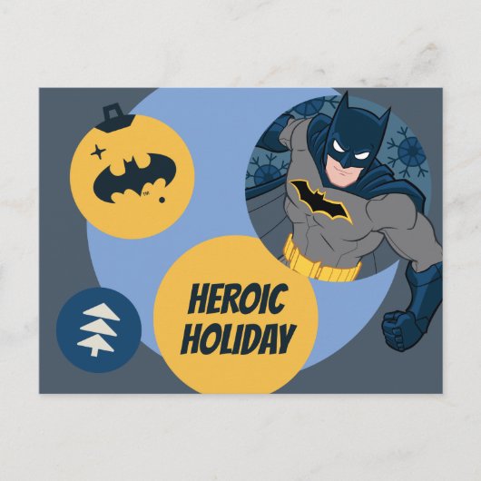 Gerechtigkeitsliga Batman Holiday Bauble Feiertagspostkarte (Vorderseite)
