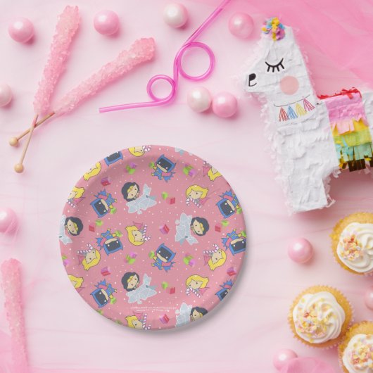 Gerechtigkeitsliga Chibi Holiday Present Pattern Pappteller (Party)