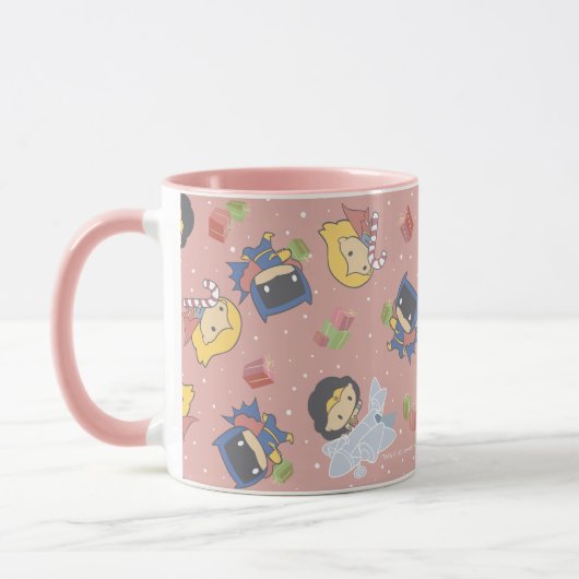 Gerechtigkeitsliga Chibi Holiday Present Pattern Tasse (Links)