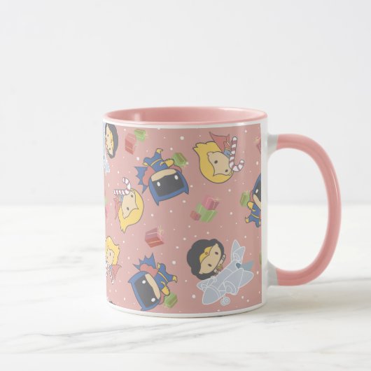 Gerechtigkeitsliga Chibi Holiday Present Pattern Tasse (Rechts)