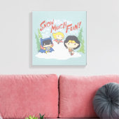 Gerechtigkeitsliga Chibi Snowball Kampf Leinwanddruck (Insitu (Wohnzimmer))