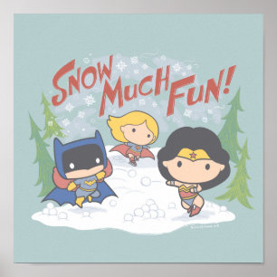 Gerechtigkeitsliga Chibi Snowball Kampf Poster