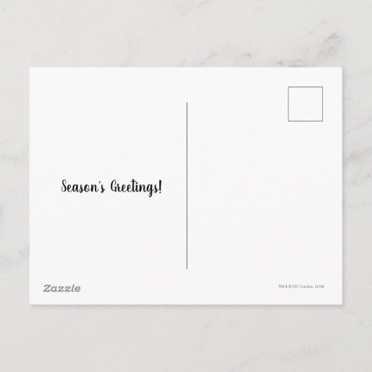 Gerechtigkeitsliga "Heldenfeiertage" Feiertagspostkarte (Rückseite)