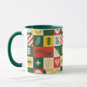 Gerechtigkeitsliga Holiday Grid Pattern Tasse (Links)