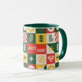 Gerechtigkeitsliga Holiday Grid Pattern Tasse (VorderseiteRechts)