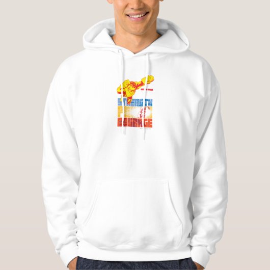 Gerechtigkeitsliga Power. Mut. Zeichen Hoodie (Vorderseite)
