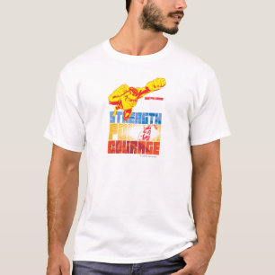 Gerechtigkeitsliga Power. Mut. Zeichen T-Shirt