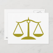 Gerechtigkeitsskala - Gold Postkarte (Vorne/Hinten)