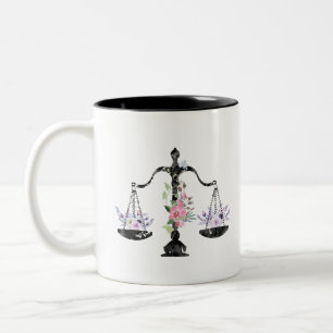 Gerechtigkeitsskalen Kunst Zweifarbige Tasse