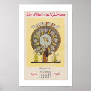 GERECYCELT ART: Kalenderblatt 1921 Poster