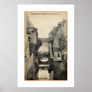 GERECYCELT ART: QUIMPER FRANCE POSTCARD DER 1900er Poster