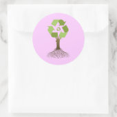 Gerecycelt Baum Runder Aufkleber (Tasche)