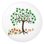 Gerecycelt Baum und Blume Keramikknauf (Vorderseite)