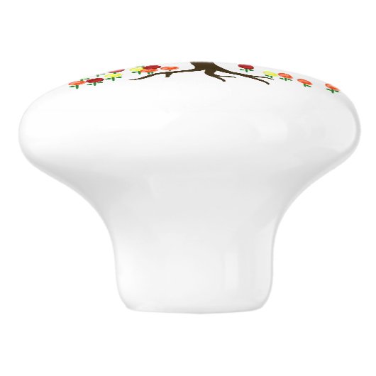 Gerecycelt Baum und Blume Keramikknauf (Seitenansicht)