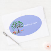 Gerecycelt Baum und Blume Ovaler Aufkleber (Umschlag)