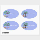 Gerecycelt Baum und Blume Ovaler Aufkleber (Blatt)