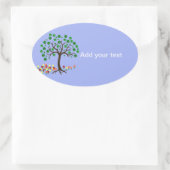 Gerecycelt Baum und Blume Ovaler Aufkleber (Tasche)