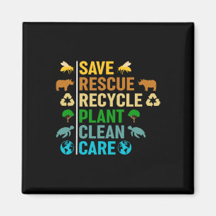Gerecycelt Bienenretter des Earth Day Planet Geret Magnet