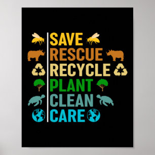 Gerecycelt Bienenretter des Earth Day Planet Geret Poster