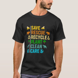 Gerecycelt Bienenretter des Earth Day Planet Geret T-Shirt