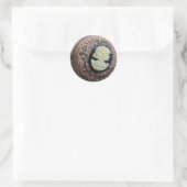 Gerecycelt Cameo Runder Aufkleber (Tasche)