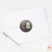 Gerecycelt Cameo Runder Aufkleber (Umschlag)