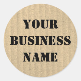 Gerecycelt "Custom Business Name Kraft Paper" Runder Aufkleber