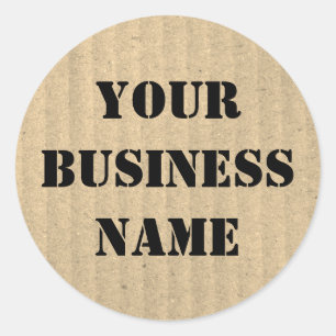 Gerecycelt "Custom Business Name Kraft Paper" Runder Aufkleber