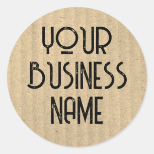 Gerecycelt "Custom Business Name Kraft Paper" Runder Aufkleber
