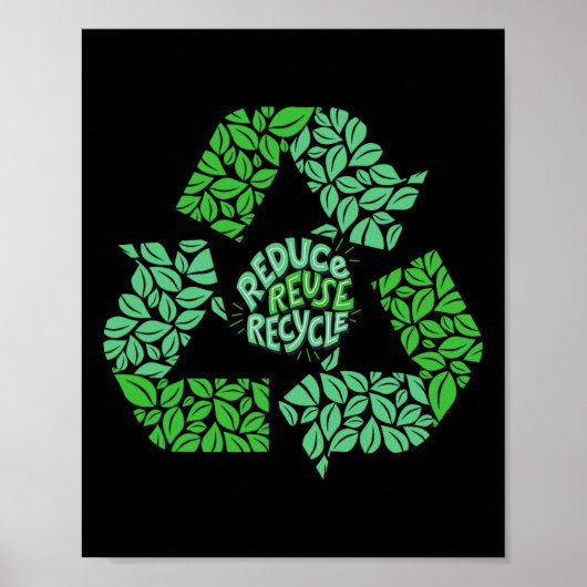 Gerecycelt Earth Day-Logo Vintag Recycelnd Geschen Poster (Vorne)