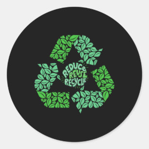 Gerecycelt Earth Day-Logo Vintag Recycelnd Geschen Runder Aufkleber