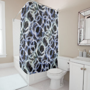 gerecycelt Indigo shibori: Duschvorhang