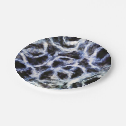 gerecycelt Indigo shibori: Pappteller (Schrägansicht)